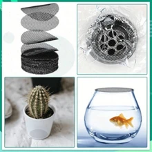 100片装花盆底部排水网垫，圆形穿孔网格设计，防止土壤流失，适用于盆栽植物、户外大型花盆、花盆、盆景和园艺，亦可作为园艺装饰品。 - 多色 - 查看 3