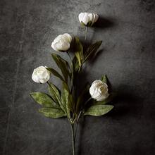 3支仿真丝牡丹花,高27英寸(约69厘米),散装仿真牡丹花茎,适用于花瓶、DIY花束、餐桌摆饰、婚礼花材、插花、派对装饰 - 白色 - 查看 4
