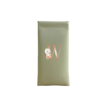 时尚眼镜盒男女通用眼镜收纳套装，弹性盖自动闭合眼镜袋，玫瑰金字母印花，便携式线缆整理器，假日旅行必备 - 綠色 - 查看 38
