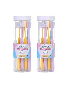 10 pièces/20 pièces Brosse à dents à poils souples, brosse à dents à tête large à poils nano souples pour femmes et hommes, brosse à dents jetable pour les soins dentaires à la maison, en voyage, multicolore mélangé, seau portable, couleur claire, pack économique pour la maison - Multicolore - Voir 7