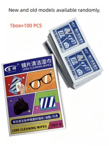 100片装眼镜清洁湿巾，一次性镜片清洁布，适用于眼镜及其他玻璃表面，便携包装，适合居家、露营、旅行等场合。可选50片/100片/200片装。 - 均碼 - 查看 16