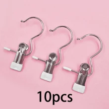 Bộ 30/10/5/1 kẹp quần áo bằng thép không gỉ chất lượng cao, móc treo quần áo bằng kim loại có thể điều chỉnh, kẹp phơi quần áo có móc, kẹp quần áo di động, thích hợp để trang trí quần áo, quần tây, váy, trang trí ngày lễ. - Xem 18