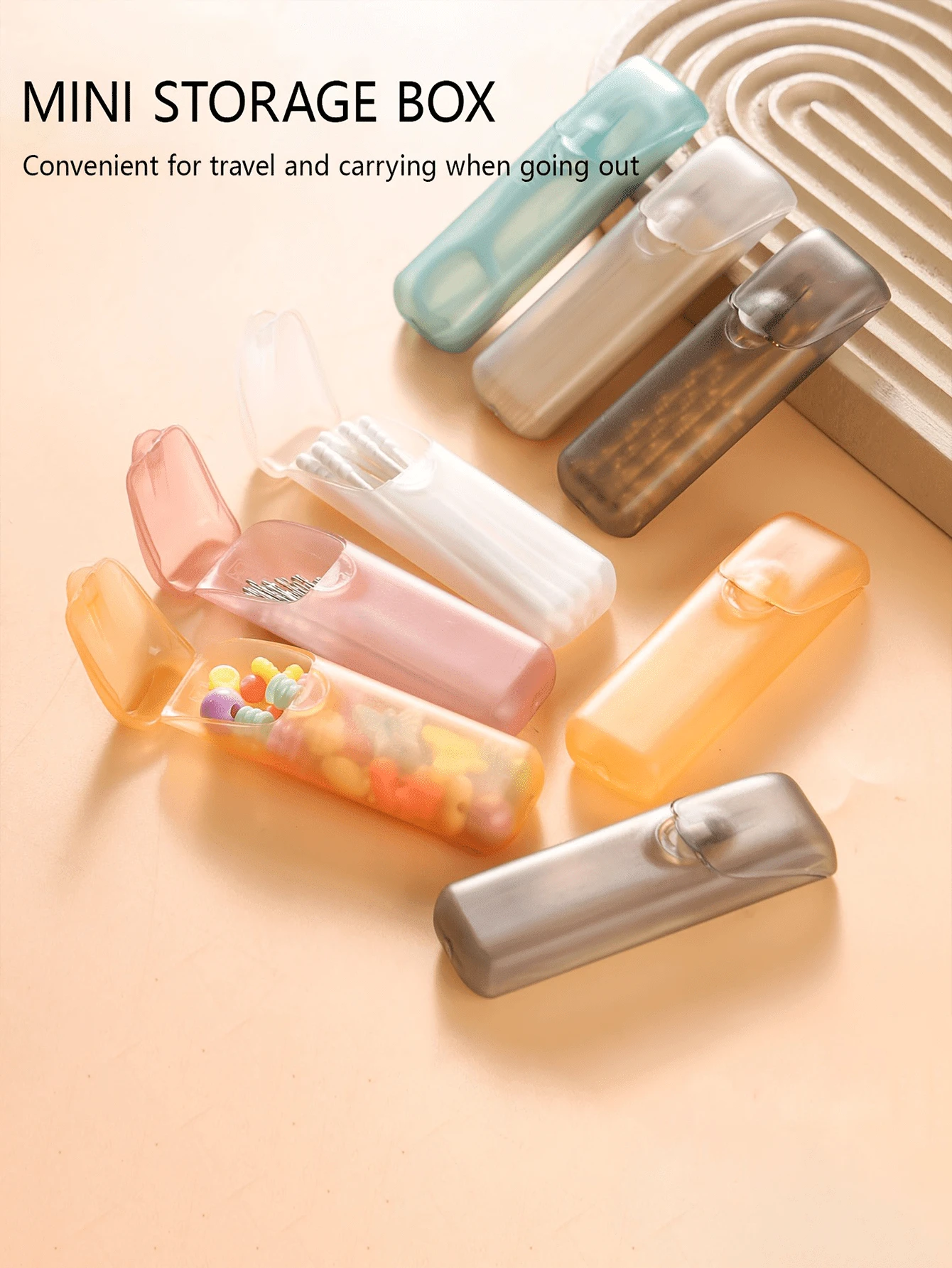 4/8/12pcs Toothpick & Dental Floss Storage Box, Small Storage Box, Travel Portable Storage Box, Small Item Storage Tube, Ultra-Small Storage Box, Mini Toothpick Box, Portable Cotton Swab Box, Small Travel Accessory Storage Box