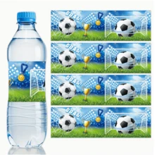 10PCS Blue Football Water Bottle Labels, Sports-Themed Waterproof Decorative Water Bottle Labels And Water Bottle Packaging Sticker Labels For Birthday Party Decorations - Multicolor - View 1