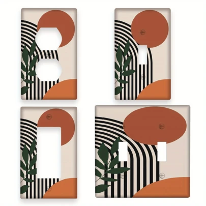 1pc Medieval Bohemian Style 1-Gang/2-Gang Light Switch Panel, Wall Plate Decor Electrical Outlet Cover, Suitable For Kitchen, Bedroom