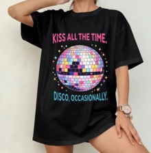 Harry Sty Färgglad Disco Ball-T-shirt | Könsneutral Stor Streetwear-T-shirt Svart - Svart - Visa 11