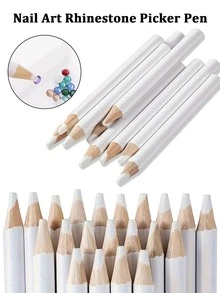 1/2/4/6/10支裝 水鑽蠟筆、水鑽拾取筆組、水晶寶石拾取工具、美甲鉚釘拾取筆，DIY美甲配件用（白色） - 彩色 - 查看 1