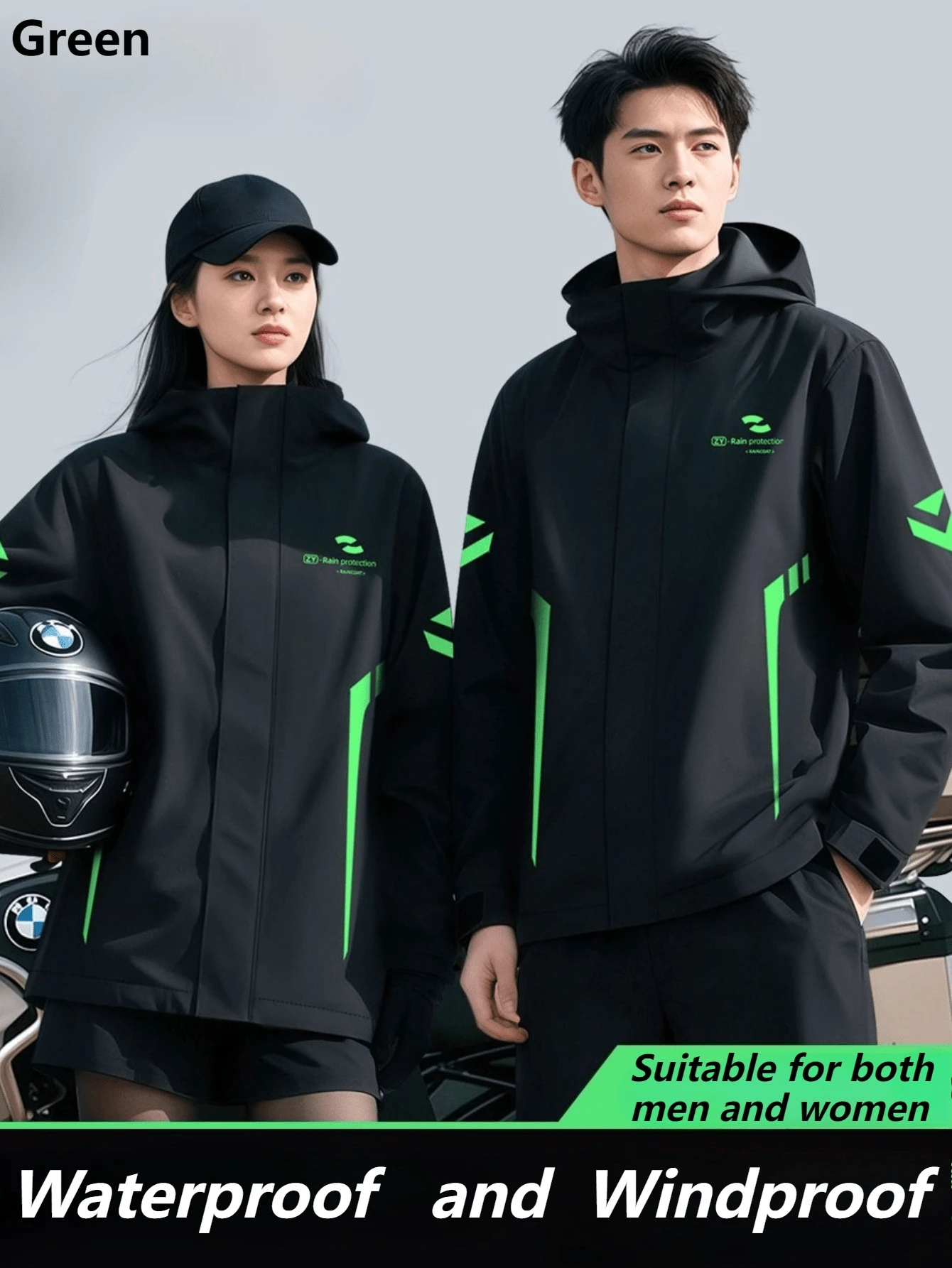 Zhengyu Industrial (Jiangsu) Co., Ltd 時尚耐磨雨衣套裝男女通用,防水防風雨衣外套與雨披,適用於旅行、健行、露營、徒步、釣魚與騎單車 - 多款式 - 查看 1