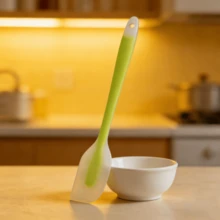 Bộ thìa silicon dẻo dùng cho chảo chống dính, chịu nhiệt 450°F, có đường nối liền mạch, dùng được trong máy rửa chén, màu xanh lá cây, bộ 2/4/6 chiếc - Màu xanh chanh - Xem 2