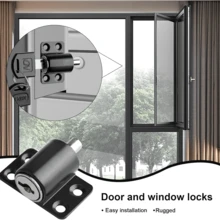 Juego de cerraduras antirrobo para puertas y ventanas correderas | Cerradura con llave antiapalancamiento + tope limitador de doble | Para ventanas y puertas correderas | Diseño de instalación rápida sin taladro | Protección de para el hogar/oficina/tienda - A - Ver 4