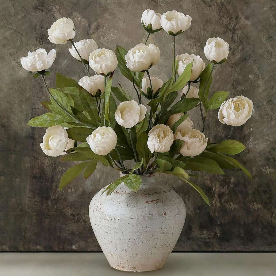 3支仿真丝牡丹花，高27英寸（约69厘米），散装仿真牡丹花茎，适用于花瓶、DIY花束、餐桌摆饰、婚礼花材、插花、派对装饰