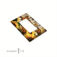 1个单/双蝶形向日葵聚碳酸酯热塑性装饰开关面板，耐热防褪色电源插座盖，墙面装饰 - A - 查看 8