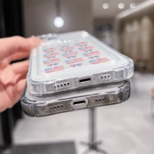 1 unidad Patrón acuarela banderas lazos Funda para iPhone 15 plus, protección anticaída con airbag reforzado en las cuatro esquinas, tarjetero invisible integrado en la parte trasera, compatible para tarjeta personal, carnet de conducir, tarjeta de acceso y tarjeta de transporte, funda protectora antigolpes portátil con ranura para tarjetas, diseño sencillo y elegante, ideal para uso diario, desplazamientos y viajes - transparente - Ver 3