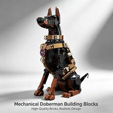 Mô hình chó Doberman quân đội 1376 chi tiết có khớp nối linh hoạt - Phiên bản dành cho người sưu tầm trưởng thành, độ khó lắp ráp cao. - Nhiều màu - Xem 9