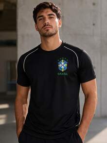 Kit Of 2 Men's Brazil World Cup Fan T-Shirts For The Brazilian National Team - Black and White - View 4