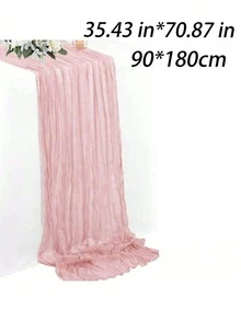 Solid Color Table Runner, Minimalist Polyester Tablecloth Decor, Suitable For Dining Table - Retro Pink - View 9
