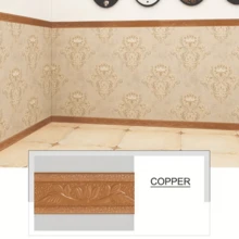 1 pieza 4 cm x 230 cm Protector de borde de marco de puerta, Cenefa autoadhesiva para bordes de pared, Zócalo de unicolor básico, Decoración de pared de PVC, Cenefa de papel tapiz, Cenefa de esquina de pared - A - Ver 8