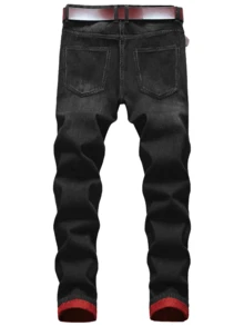 3-Pack Men's Retro Street Style Distressed Ripped Straight Leg Slim Fit Stretch Jeans - 彩色 - 查看 7
