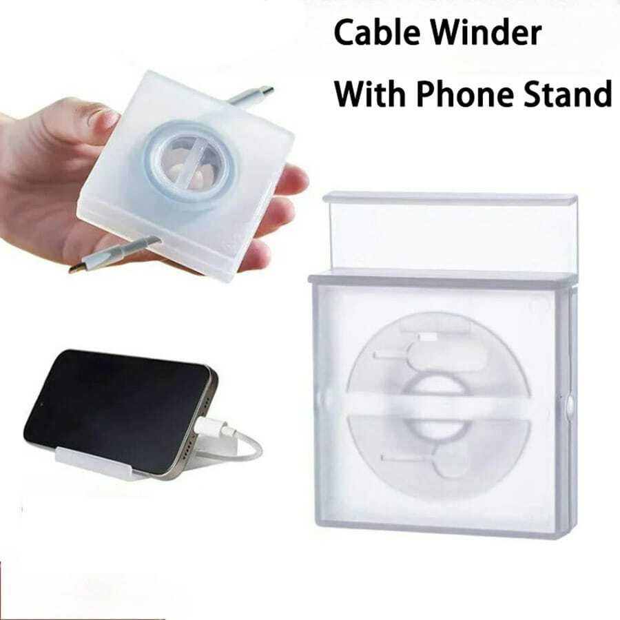 USB Cable Organizer Box With Phone Holder, Portable Cable Management Case