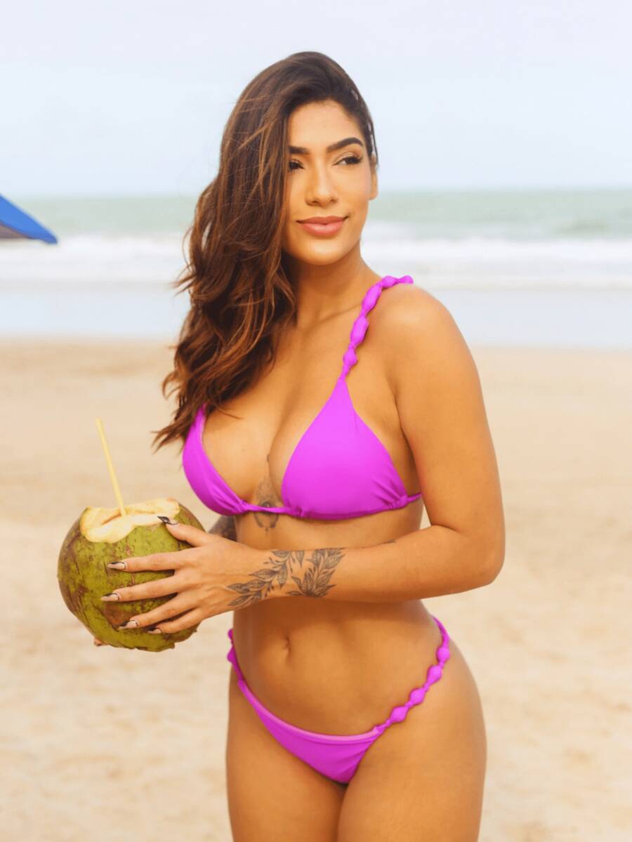 Triangle Bikini Top With Removable Padding And Lined Straps - Style And Comfort In Just The Right Measure. - 紫丁香色 - 查看 1