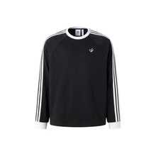 adidas originals 3-Stripes TEE LS 條紋寬鬆圓領套頭運動長袖T卹 男款 黑色 - 黑色 - 查看 10