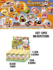 Bộ sưu tập búp bê mini Labubu POP MART THE MONSTERS Crazy Supermarket Series - 12 mô hình thường + 1 mô hình ẩn (bao bì hình lập phương 7.5cm³), đồ chơi sưu tầm chủ đề siêu thị dễ thương, bao gồm sữa, mì cốc, cơm nắm, bánh mì sandwich, v.v. Các mô hình nhân vật thực phẩm đáng yêu, có thể trưng bày trên kệ/bàn làm việc, lý tưởng cho sinh nhật, ngày lễ, kỷ niệm, Giáng sinh, Ngày Valentine, quà tặng bất ngờ cho bạn bè, quà tặng tiệc tùng và người hâm mộ anime. - Nhiều màu - Xem 15