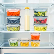 GHQ 50-Pack Heavy-Duty Transparent Stackable Food Storage Containers With Lids - Microwave And Freezer , Leakproof Refrigerator Organizers, Multi-Sized Rectangular Food Jars For Fruits, Vegetables, Leftovers, And Pasta - Space-Saving - Black 1 - View 4