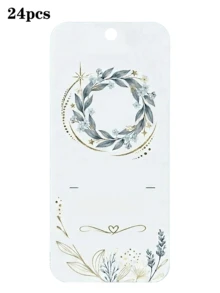 12pcs/24pcs/48pcs Customized Floral Design Hang Tags (With Ribbons), 4 Floral Designs, Customizable Text Content, Suitable For Clothing, Shoes, Gifts, Packaging, Branding, High-Quality Material Tags For Apparel Stores, Handmade Gift Boxes, Accessories Packaging, Holiday Presents - Multicolor - View 12