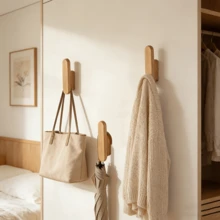 1/3pcs Crochets en bois minimalistes faits main – Solution de rangement polyvalente, accrochez facilement les manteaux, les sacs, les chapeaux et les serviettes | Convient pour la décoration intérieure japonaise Wabi-Sabi, nordique et rustique moderne, créant une atmosphère chaleureuse et apaisante à la maison - Multicolore - Voir 6