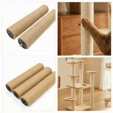 2 pièces Poteau de remplacement en jute pour griffoir à chat, résistant à l'usure, matériau naturel, convient pour arbre à chat, accessoires de jouets pour chats - Jaune citron - Voir 4