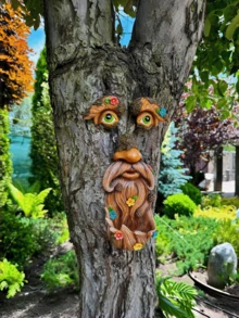 1pc Tree Face Decor, Outdoor Tree Face Art, Tree Trunk Face Decoration, Outdoor Tree Decor - Multicolor - View 4