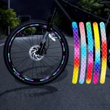 10pcs Bicycle Wheel Rim Reflective Stickers, Decorative Accessories Designed For Night Riding, Enhancing Appearance And Ensuring Nighttime Travel. Made Of High-Reflective Prismatic Material, Presenting Rainbow/Bright Reflective Effect Under Light, Allowing Drivers To Spot You From A Distance In Dark Or Low-Light Conditions. - A - View 3