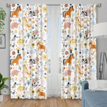 2pcs Cute Puppy Pattern Blackout Thermal Curtains - 100% Polyester Machine Washable Rod Pocket Curtains, Suitable For Bedroom, Living Room, Kitchen, Balcony - Modern Animal Theme Home Decor (Rods Not Included) - Light Grey - View 3