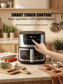 SOKANY 5L Smart Air Fryer: Healthy Oil-Free Cooking, 1500W Rapid Heating, Touch Control & 6-Hour Timer, Multi-Function Family Meals - Black - View 6