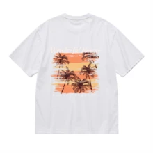 Camiseta Wonderful Hawaii Sunset Paradise Palmeras Tropicales Gráfico Unisex Oversize Nuevo Modelo 2026 Manga Corta Cuello Redondo Casual Para Primavera Y Verano Estilo Callejero De Uso Diario - Blanco - Ver 3