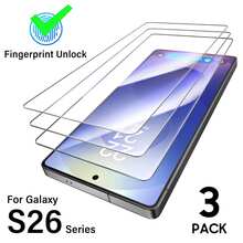 3片装钢化玻璃屏幕保护膜,兼容三星Galaxy S26 Ultra/S25/S24/S23/S22 Plus FE Ultra,防刮花,支持超声波指纹解锁,高清保护膜 - 無色 - 查看 19