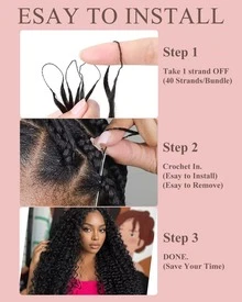 Deep Wave Feather Crochet Hair Human Hair Invisible Miracle Knots Crochet Hair Human Hair 50g Pre-Separated Human Crochet Hair Deep Water Wave Curly Miracle Knots Crochet Reusable Brazilian Wet And Wavy Human Hair Bundles Braiding Hair 8-30 Inch - Natural Black - Xem 2