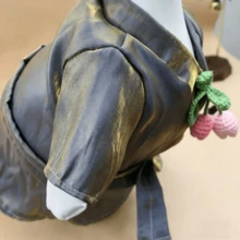 面白いポーチガチョウの衣装、蛍光バスローブ、シャワーキャップ、花のブローチ、庭のガチョウの服、芝生や庭の装飾用のガチョウのコスチューム - 灰 - チェックする 6