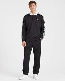 Áo Polo dài tay adidas Originals ADICOLOR RUGBY, chất liệu cotton nguyên chất, kiểu dáng Preppy, kẻ sọc kiểu Mỹ cổ điển, mềm mại và thoải mái, có logo, dành cho nam, màu đen. - màu đen - Xem 6