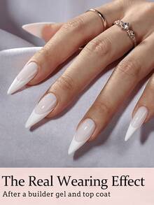150pcs Ujung Kuku Gel Panjang dan Lancip, Ujung Kuku French Putih untuk Ditempelkan pada Kuku, Ujung Kuku Gel French Persegi 3-in-1 untuk Seni Kuku DIY, 15 Ukuran Cocok untuk Wanita dan Salon Kuku - Putih - View 3