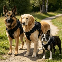 Anti-Pull Anti-Escape Vest Dog Leash Set For Medium And Large Dogs | Made Of Durable Oxford Fabric, Breathable Mesh Padding, Adjustable For 5-60kg Outdoor Walking Training Hiking - Black - View 4