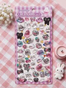 Cute 3D Cartoon Stickers! Sweet And Cool, Soothing Animal Anime Candy Stickers, Suitable For Children And Adults. Very Suitable For DIY Projects, Such As Notebooks, Card Holders, Phone Cases, Collages And Album Decorations. - Multicolor - View 9