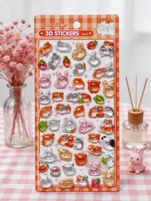 Cute 3D Cartoon Stickers! Sweet And Cool, Soothing Animal Anime Candy Stickers, Suitable For Children And Adults. Very Suitable For DIY Projects, Such As Notebooks, Card Holders, Phone Cases, Collages And Album Decorations. - Multicolor - View 12