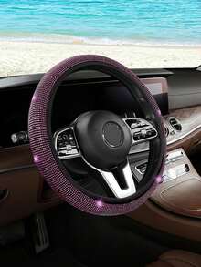 Funda brillante para volante de coche - Decorada con deslumbrantes rhinestones, protector de volante y decoración interior para coches y SUV, se ajusta a ruedas de 37-38 cm, decoración interior de coche brillante para mujeres, accesorio interior de coche - Diamante - Ver 14
