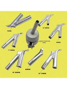 Bộ 8 phụ kiện đầu phun hàn nhựa PVD bằng khí nóng, bao gồm đầu phun cố định, đầu phun chữ Y tròn và đầu phun tiêu chuẩn. - bạc - Xem 2