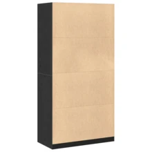 vidaXL Kleiderschrank mit Regal Schwarz Eichen-Optik 100 x 50 x 200 cm - Schwarz - Übersicht 5