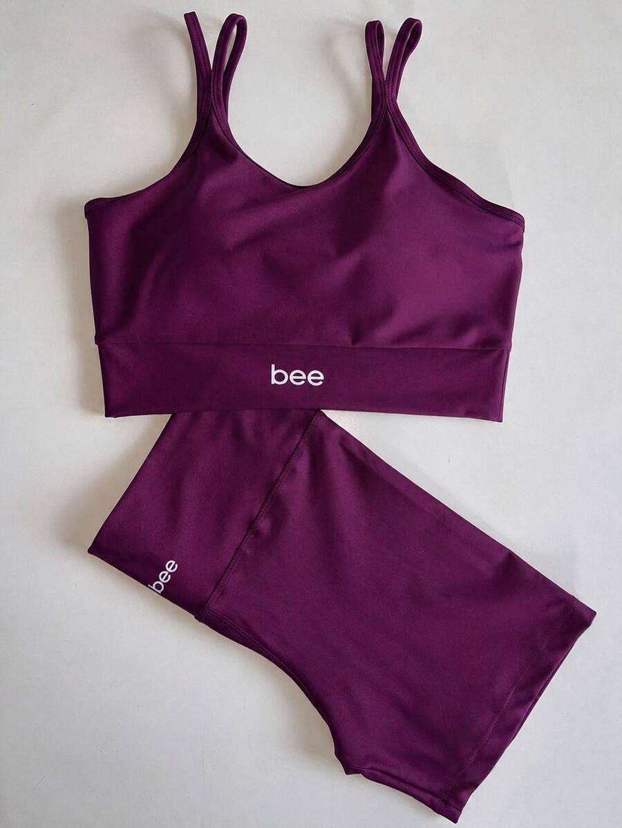Women's Fitness Set For Training Super Comfortable With Padded Shorts Gym Clothing - 紫色 - 查看 1