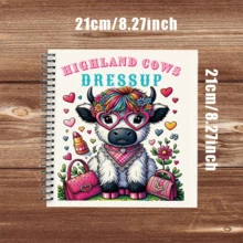 21x21厘米高地牛涂色书，适合放松和冥想，奇幻艺术减压螺旋装订涂色书，20页，全新加厚（100克），是送给情侣、朋友和家人的理想礼物 - 21CMX21CM - 查看 2