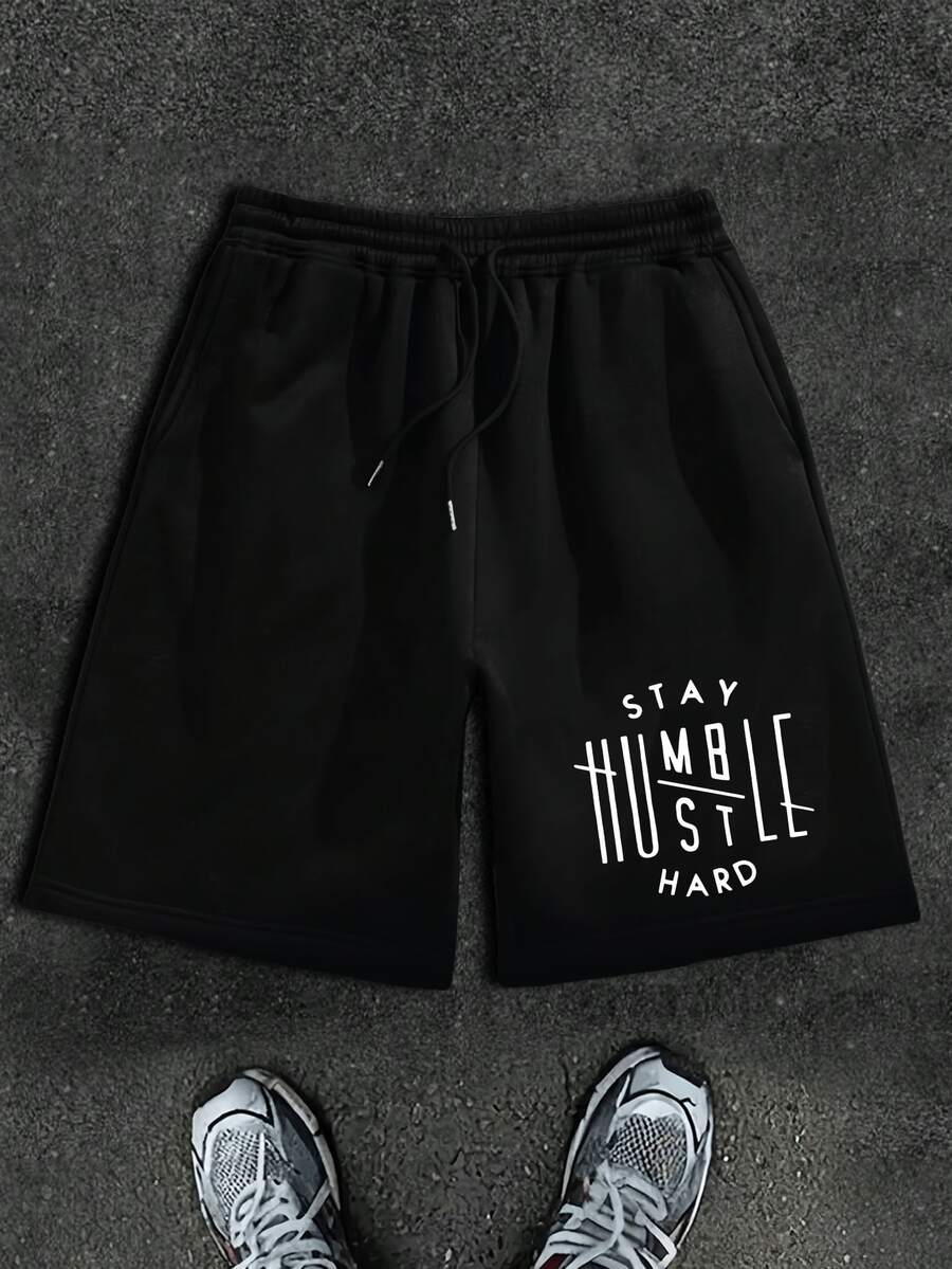 Men's Letter Print T-Shirt And Drawstring Waist Shorts Set Mens Matching Set, Mens Two Piece Set, Streetwear, Casual Outfits, Loungewear, Summer Fits, Mens Tracksuit, Graphic Tee Set, Vacation Outfit, Athleisure,Vintage T Shirts,Polo,Graphic T Shirts,Graphic Tees,Traje De Hombre Elegante,Jerseys,Funny T Shirt,Funny Shirts,Sudaderas Para Hombre,Shorts De Hombre,Mens Clothes,Shorts,Men 2 Piece Set,Summer Clothes,Easter Outfits,Mens Clothes,Two Piece Set Women,Summer Outfits - Quần short đen - Xem 1