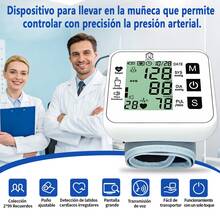 Blekrasi Pulsovital Tensiómetro de Muñeca Digital Recargable, Monitor de Presión Arterial Automático con Pantalla Grande, Kit Completo con Cable y Estuche, para Hogar y Viajes - Blanco - Ver 2